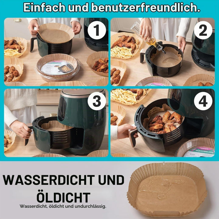 Triple K&amp;S Airfryer Backpapier Philips 240 Stück, 20,5 x 14 cm – Kompatibel mit Ninja AF300EU, AF400