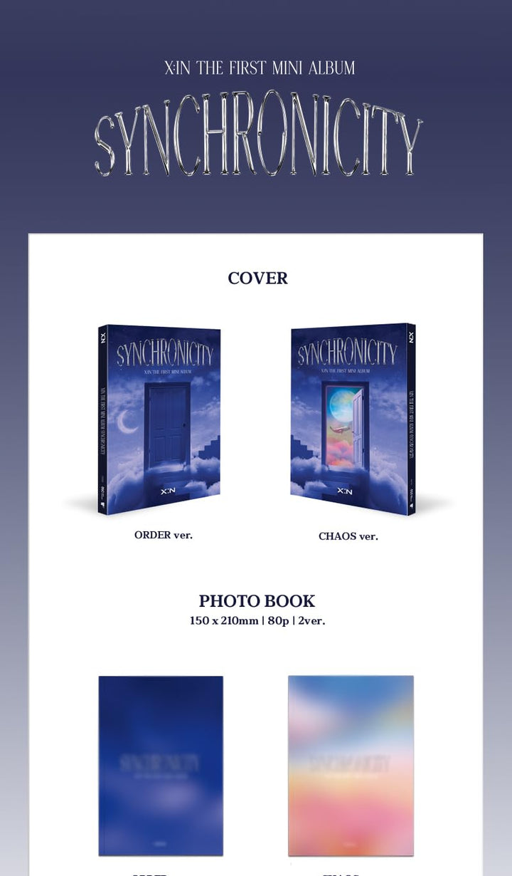 X:IN SYNCHRONICITY 1st Mini Album CD+Photobook+Photocard+Postcard+Message ticket+Tracking Sealed XIN