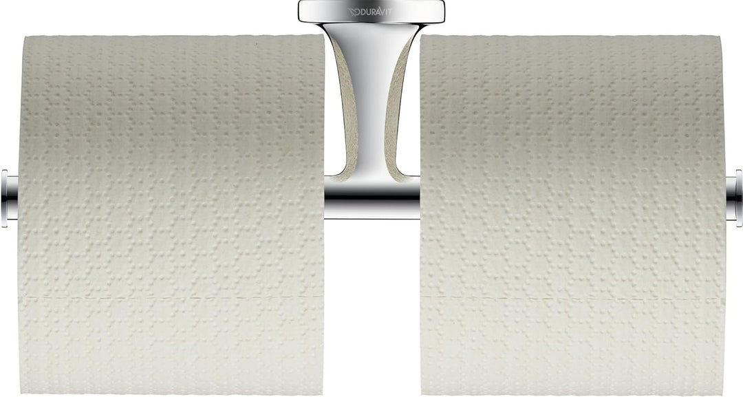 Duravit Papierrollenhalter Starck T, für 2 Rollen, Wandmontage, Chrom ohne Deckel für 2 Rollen Chrom