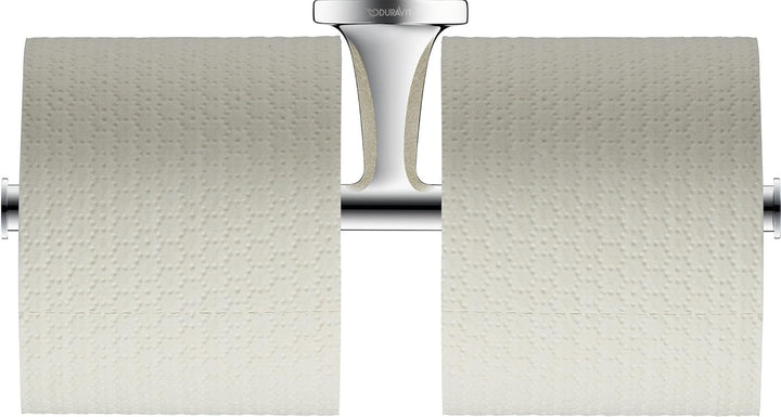 Duravit Papierrollenhalter Starck T, für 2 Rollen, Wandmontage, Chrom ohne Deckel für 2 Rollen Chrom
