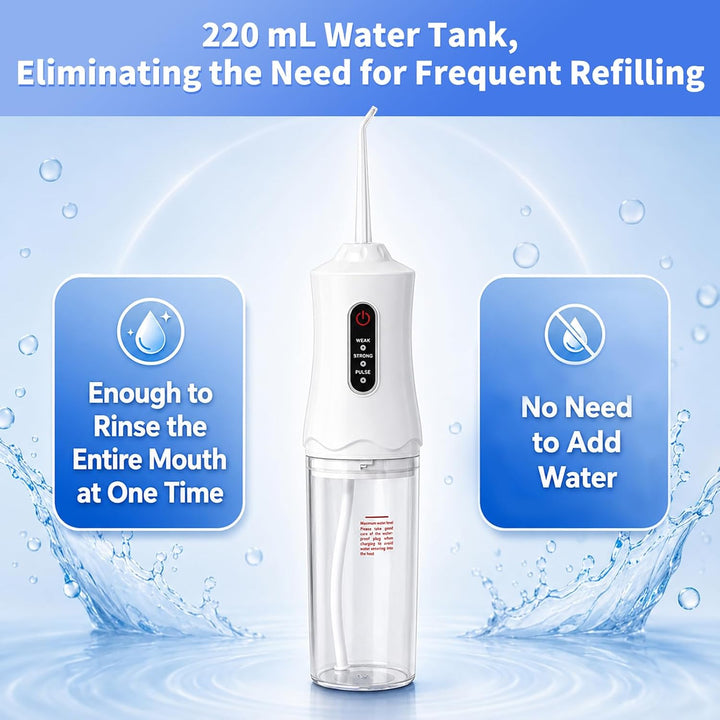 Munddusche Kabellos Wasserdicht, Elektrische Zahnzwischenraumreiniger | 4 Düsen, USB-C Aufladung, Me