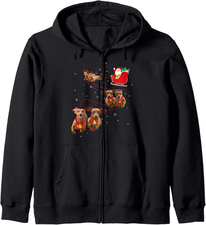 Dackel Weihnachts Kapuzenjacke