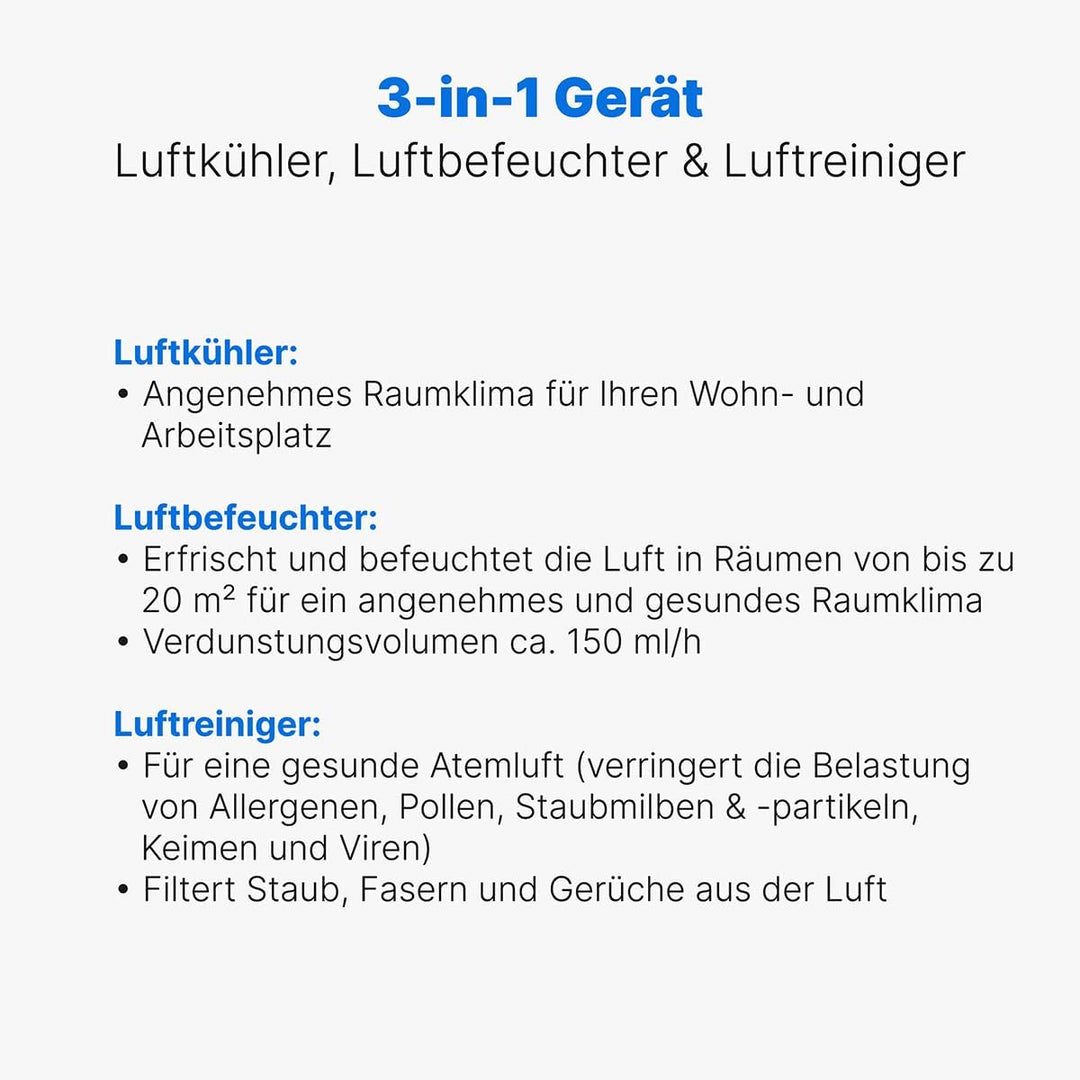 Clatronic 3in1 Klimaanlage/ Klimagerät/ Luftentfeuchter/ Luftreiniger/ Luftkühler LK 3742; mobil; fü