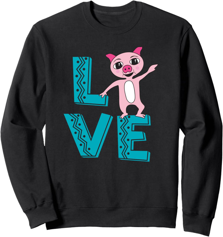 Love Pigs Cute Baby Piglet Farm Animal Piggy Design Sweatshirt