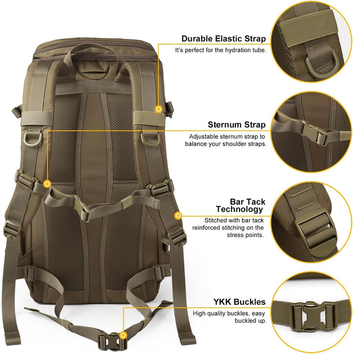Mardingtop 28L Wanderrucksack Militär Outdoor Rucksack - Leichter Taktischer Rucksack mit MOLLE-Syst