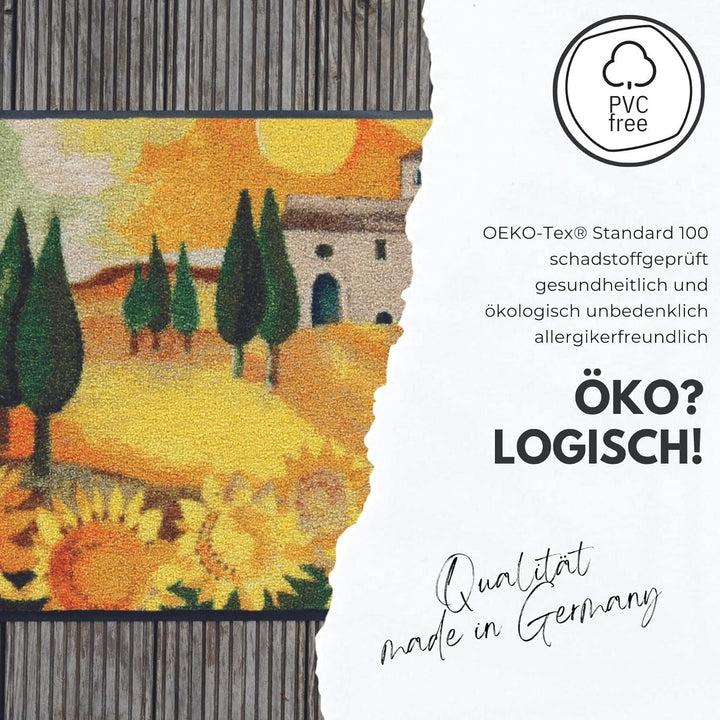 Rosina Wachtmeister Famiglia Con Fiore halbrund Fussmatte 60 x 85 cm Fussabtreter Haus-Türmatte Schm