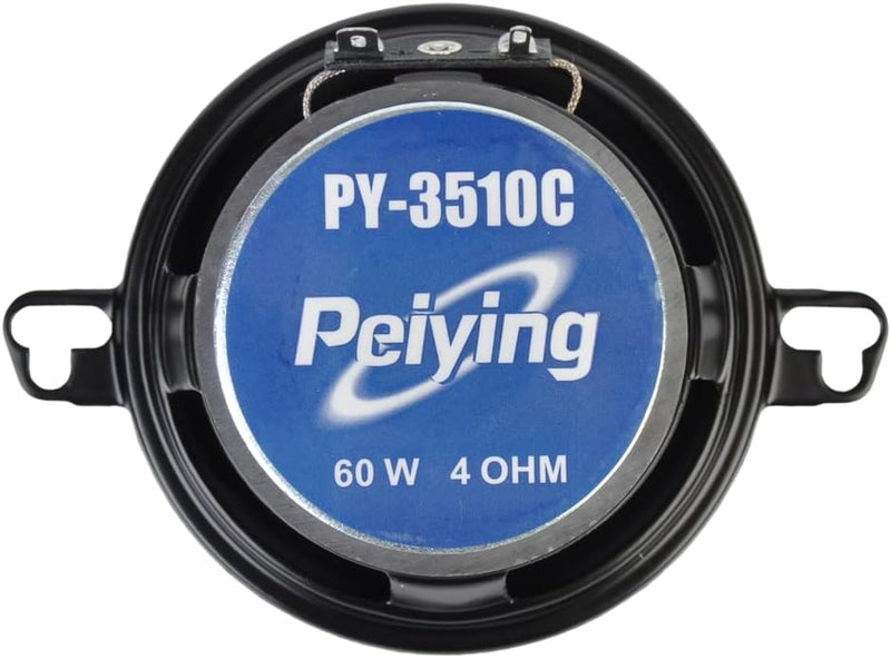 Peiying PY 3510C 2 Wege Coax Auto-Lautsprecher - 3,2" 60 W - 2 Stück, schwarz blau