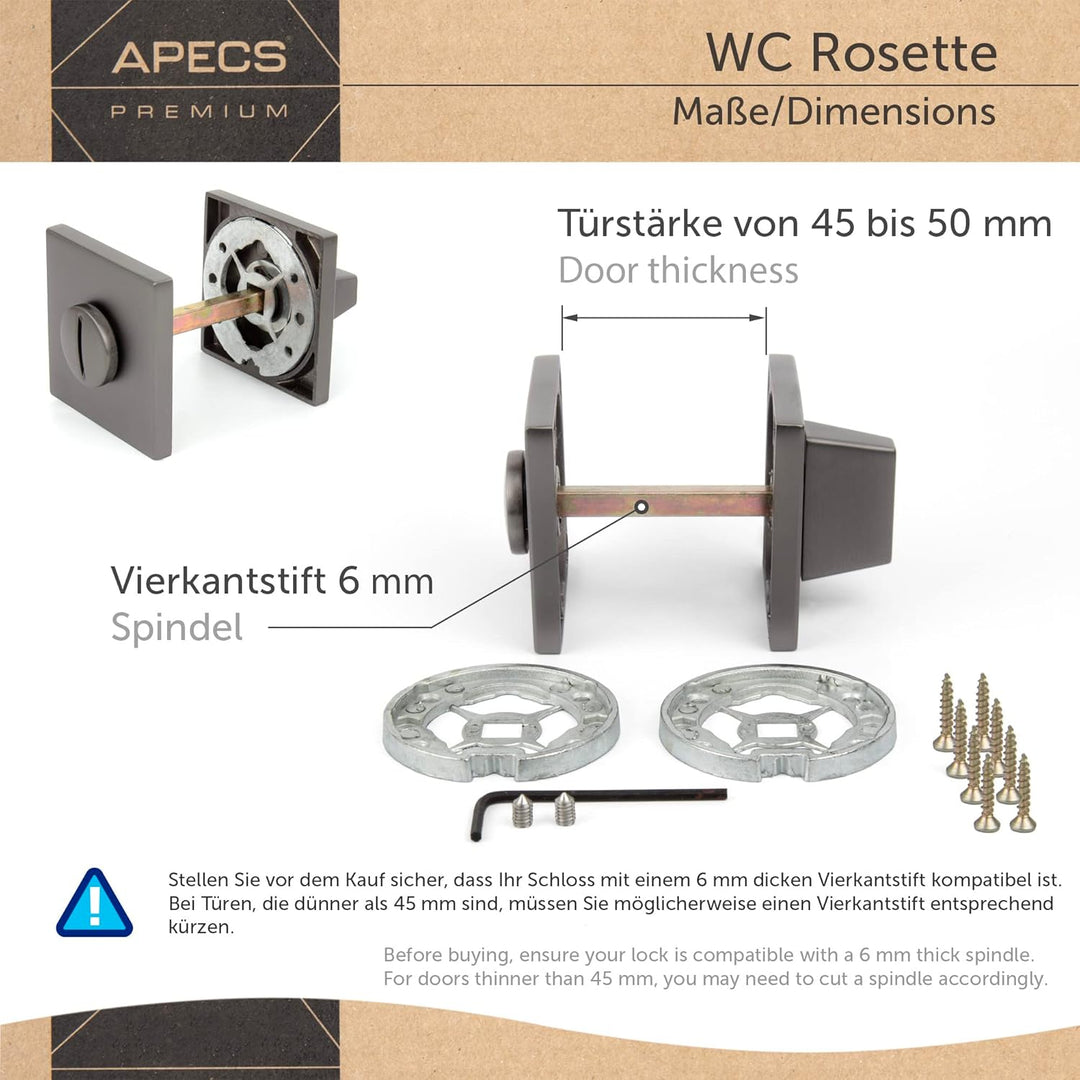 APECS Türgriffe innentüren Modern Türklinke für Haustür und Innentür mit quadratisch Rosetten Türgri