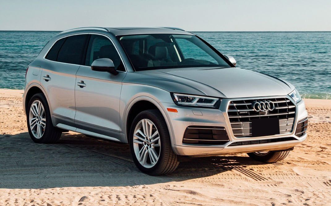 Avisa Schwarz Edelstahl Heckstossstangenschutz kompatibel mit Audi Q5 2017-2020 &amp; FL 2020- &