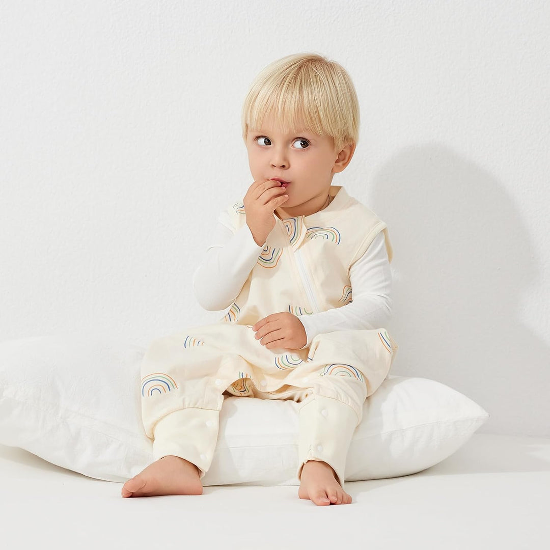 Duomiaomiao Baby Sommerschlafsack, Schlafsack mit füssen 0.5 tog, Dünne Sommer Schlafsack mit füssen