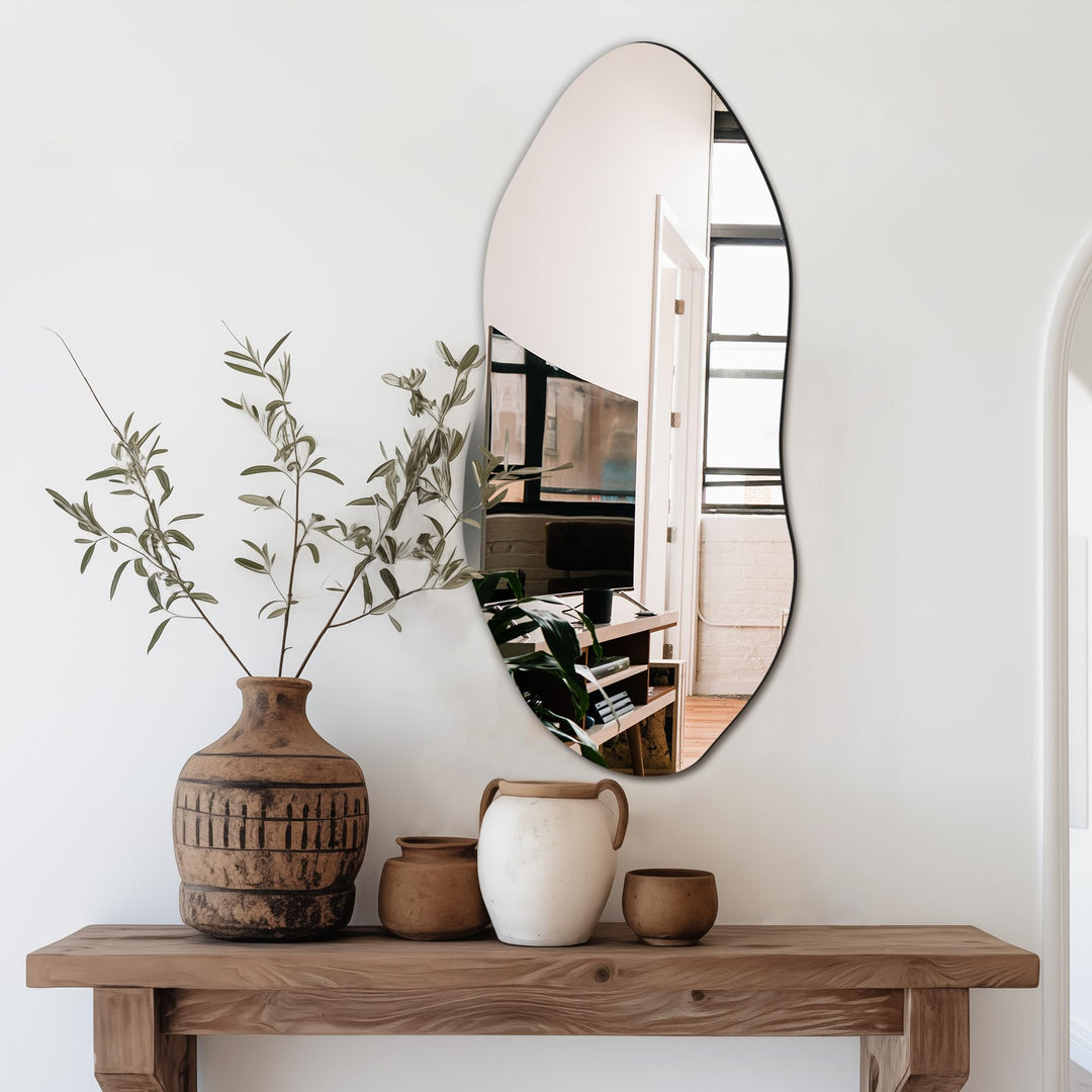 Delma Unregelmässiger Wandspiegel für Wand, Eingangsbereich, Schlafzimmer, asymmetrischer Spiegel mi
