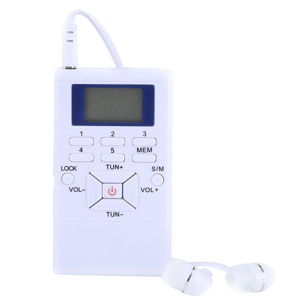 Mini Portable LCD FM Radio Digitalsignalverarbeitung Drahtloser Empfänger mit Kopfhörer für Ausser A