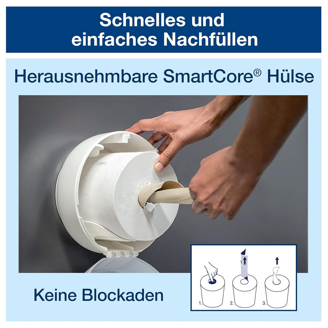 Tork SmartOne® Mini Doppelrollenspender für Toilettenpapier Weiss T9, Hohe Kapazität, Elevation Lini