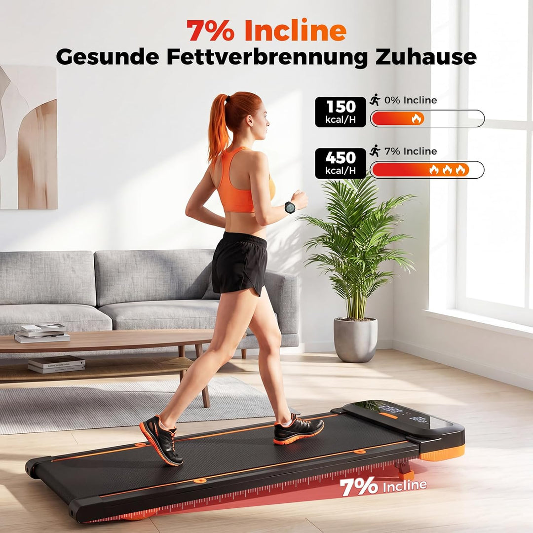JAGJOG Walking Pad mit 7% Steigung &amp; 5 Vibrationsmodi,136 kg Pechschwarz, Pechschwarz