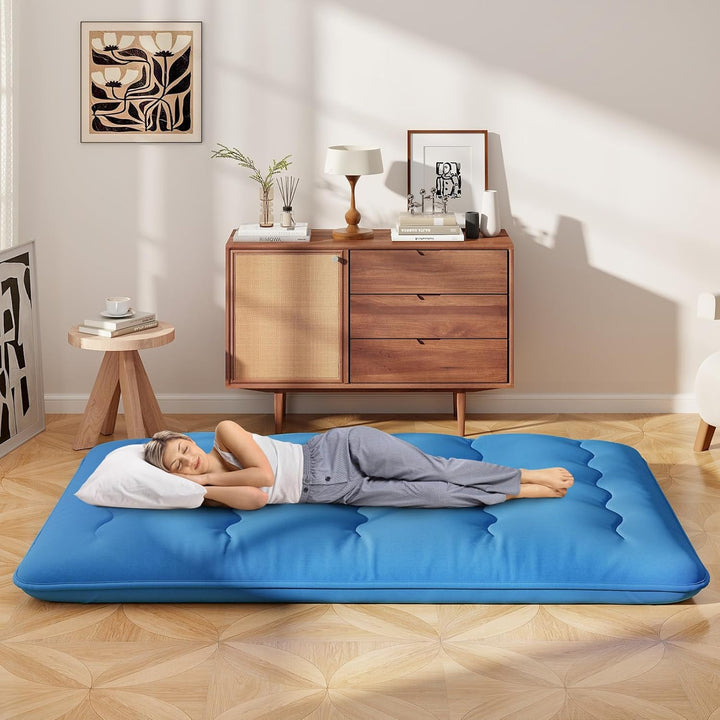 COSTWAY Japanische Futon Matratze, Tatami-Matte, Bodenmatratze, Klappmatratze mit waschbarem Bezug,