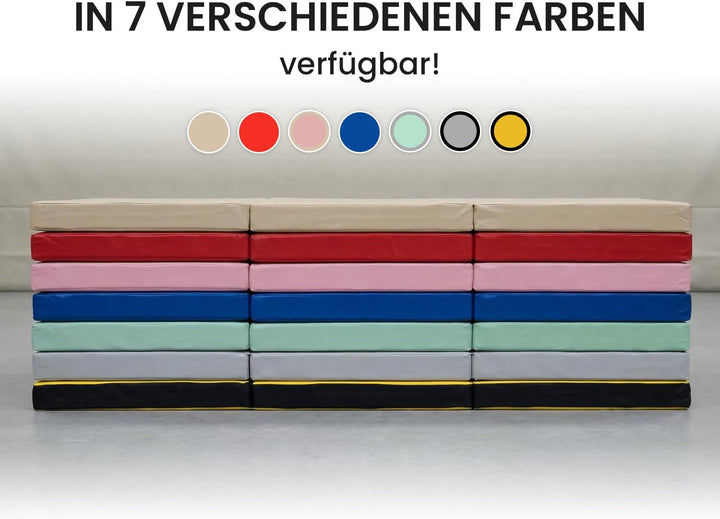 Jeflex - klappbare Weichbodenmatte &amp; Turnmatte 210 x 100 x 8 cm MADE IN GERMANY/Gymnastikmatte tragb