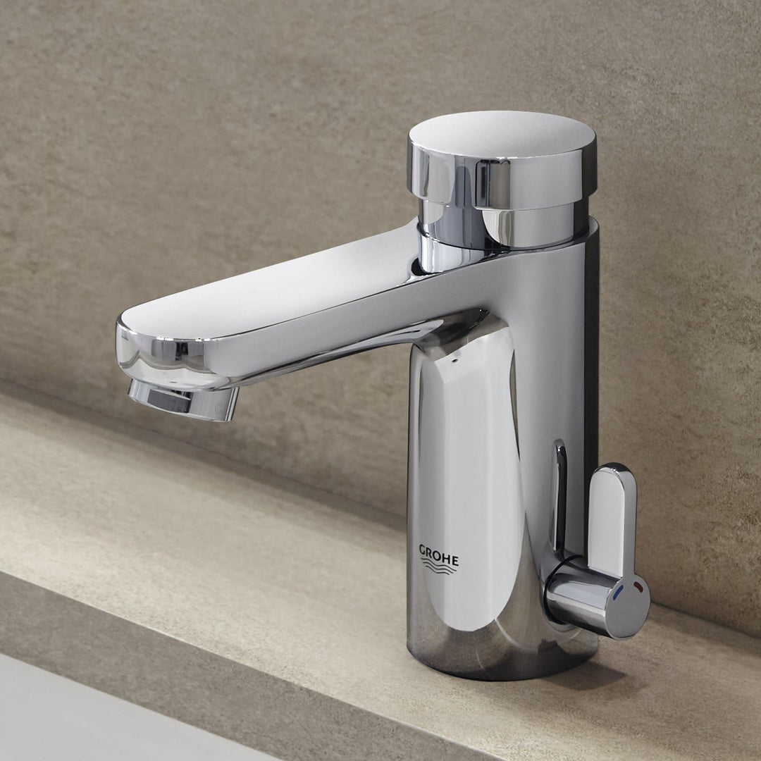 GROHE Eurosmart CS Selbstschluss-Waschtischbatterie mit Mischung 36317000, Silber