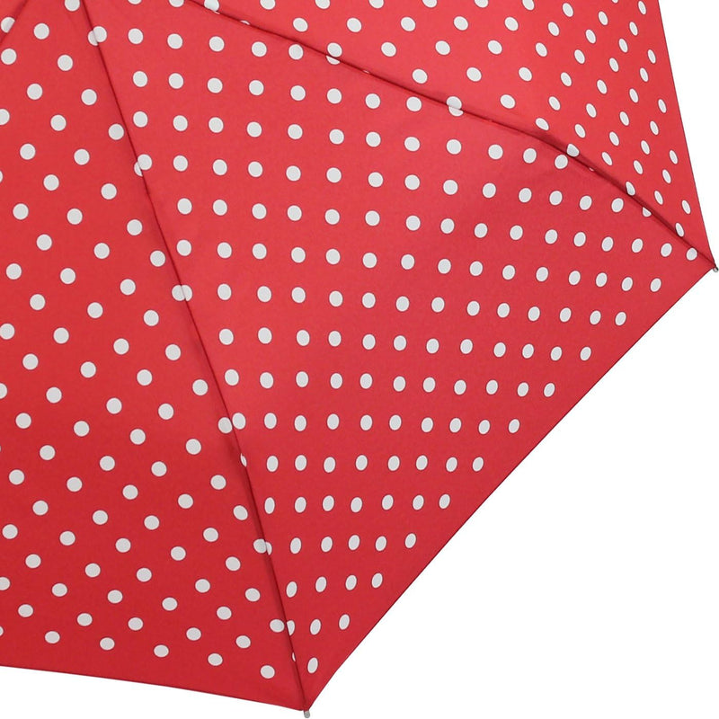 Knirps Taschenschirm Slim Duomatic Polka Dots (red-White im neopren-case), Red-white im Neopren-case