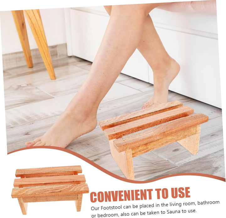Tofficu Fusshocker Holzfussschemel Mittlere Grösse rutschfest Multifunktional Für Bad Sauna Und Wohn