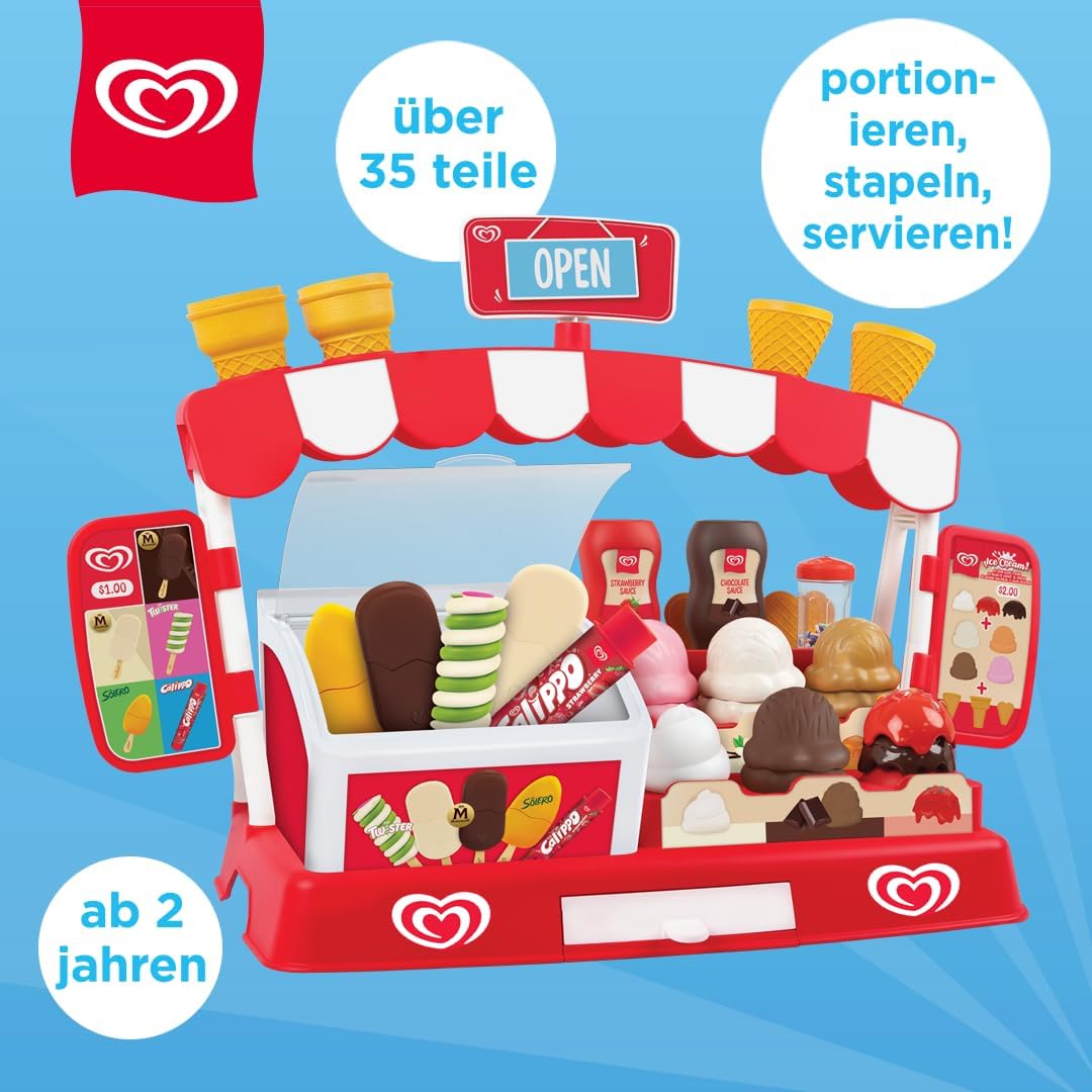Authentisches Langnese Eisdielen-Spielset von Casdon | Spiel-Eisstand für Kinder ab 2 Jahren | Mit E