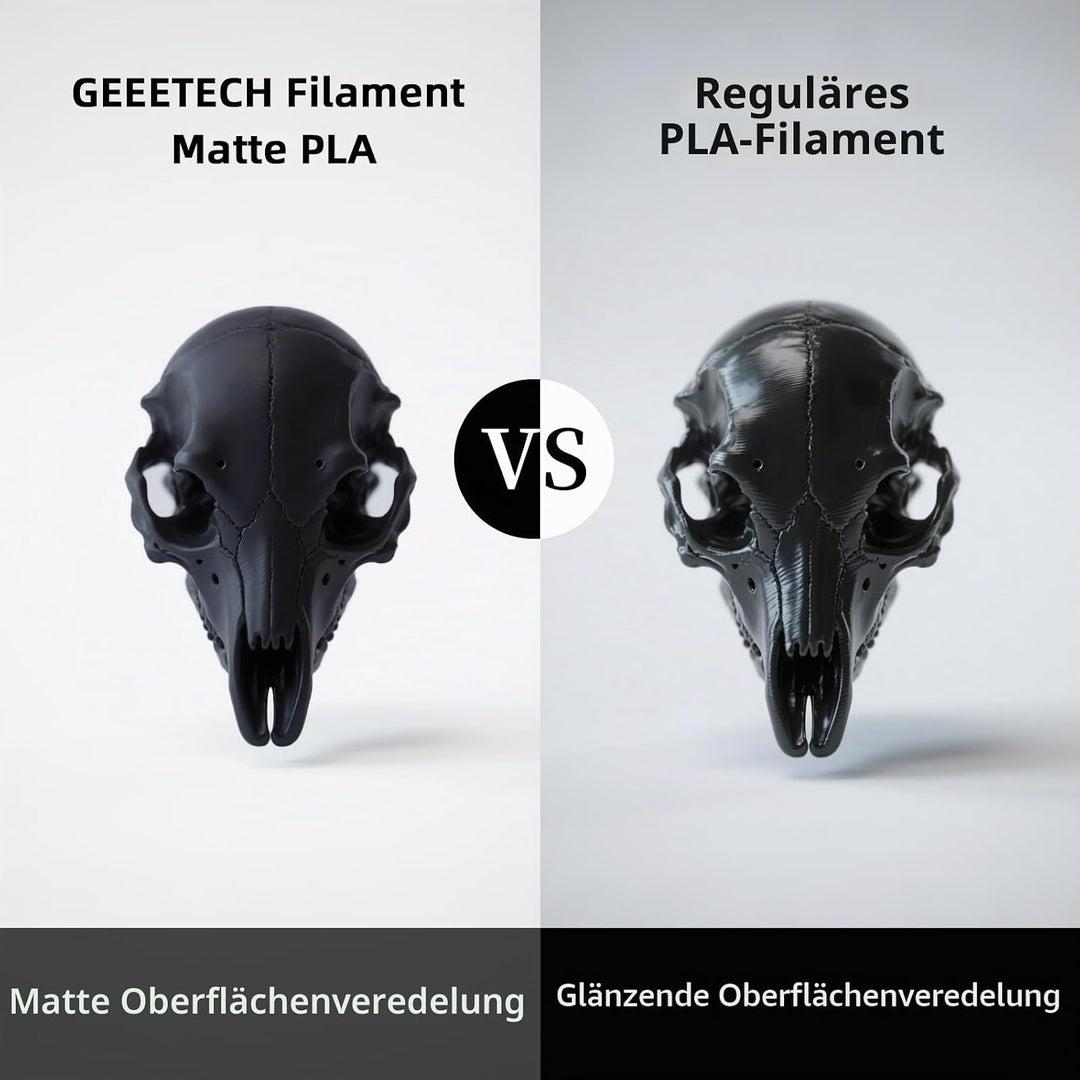 GEEETECH Matte PLA Filament, 3D-Drucker PLA Filament 1 kg Spule, Genauigkeit +/- 0,03 mm, Schwarz BA