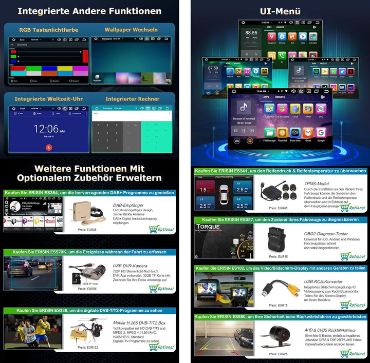 7 Zoll Acht-Kern 4GB+64GB Android 14 GPS DAB+ Autoradio Bluetooth Für VW Touareg T5 Multivan mit Nav