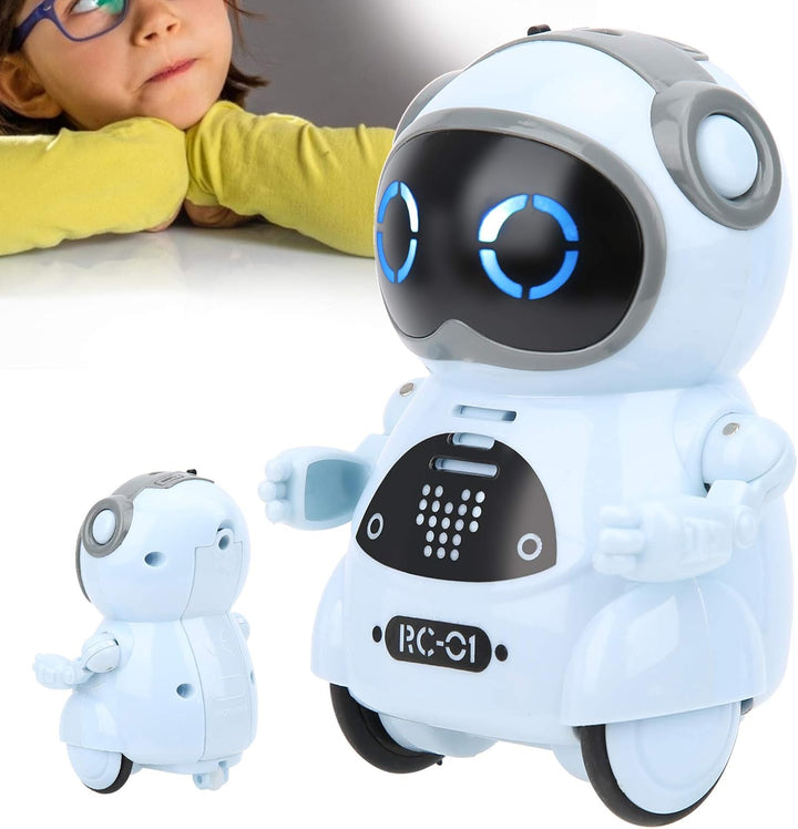 Bewinner Mini-Roboter-Spielzeug, Tasche, Sprechend, Tanzend, Singend, LED-Leuchten, Roboterspielzeug