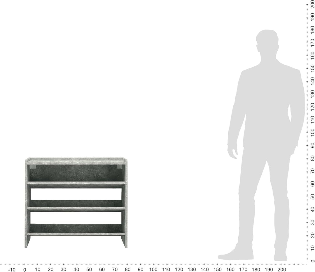 KOMTO Schuhregal Schmal - Schuhablage Flur mit 3 Ebenen Offener Schuhschrank Schuh Organizer Platzsp