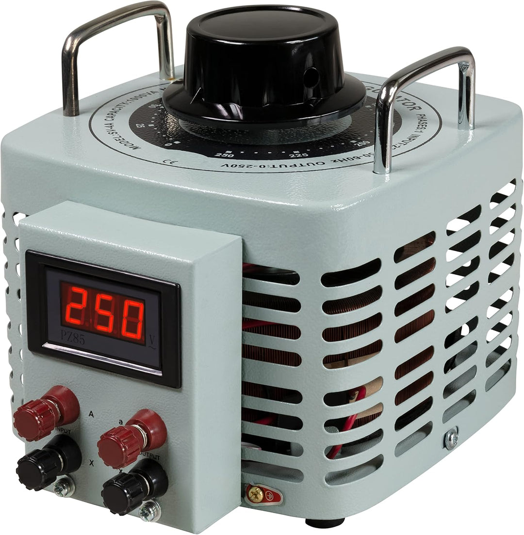 MC POWER - Ringkern-Stelltrafo | V-4000 LED Anzeige | Regel-Trafo regelbar 0-250 Volt, 4A, 1.000 Wat