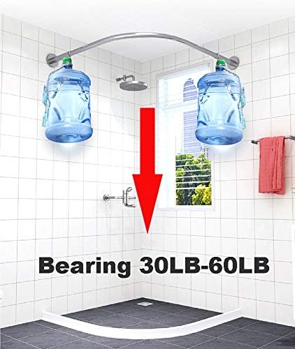Eck-Duschvorhangstange, verstellbar, Edelstahl, L-förmig, ohne Bohren, für Badezimmer, Badewanne, Be
