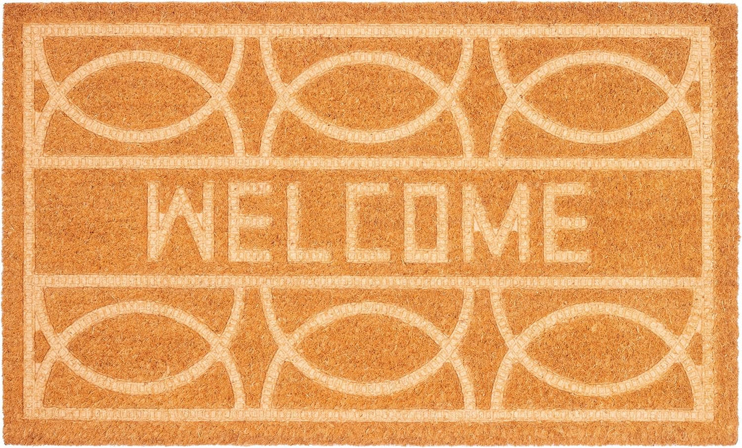 BRUBAKER Fussmatte für Aussen und Innen - Welcome - 45 x 75 cm Schmutzfangmatte aus 100% Kokos - 3D