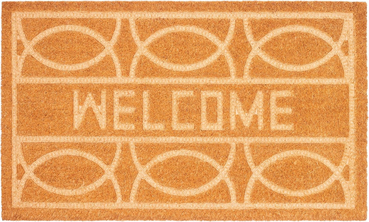BRUBAKER Fussmatte für Aussen und Innen - Welcome - 45 x 75 cm Schmutzfangmatte aus 100% Kokos - 3D