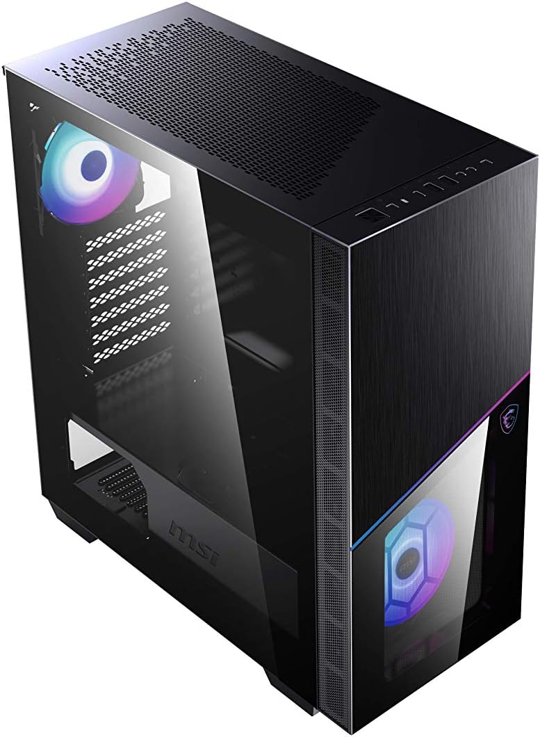 MSI MPG SEKIRA 100R Mid-Tower ATX Gehäuse (2x USB 3.1 Anschluss, 4x 120mm A-RGB Fan im Lieferumfang,