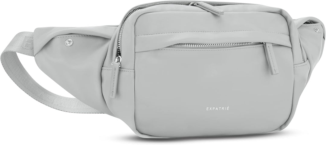 Expatrié Bauchtasche Damen Grau - Justine - Brusttasche für Reise, Festival & Sport - Stylische Bumb