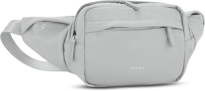 Expatrié Bauchtasche Damen Grau - Justine - Brusttasche für Reise, Festival & Sport - Stylische Bumb