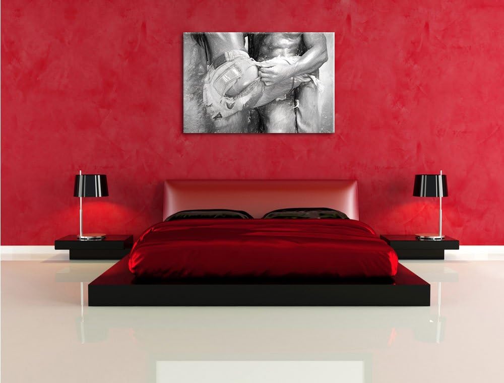 Pixxprint Sexy Pärchen in Jeans Kohle Effekt, Format: 100x70 auf Leinwand, 100x70