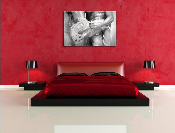 Pixxprint Sexy Pärchen in Jeans Kohle Effekt, Format: 100x70 auf Leinwand, 100x70