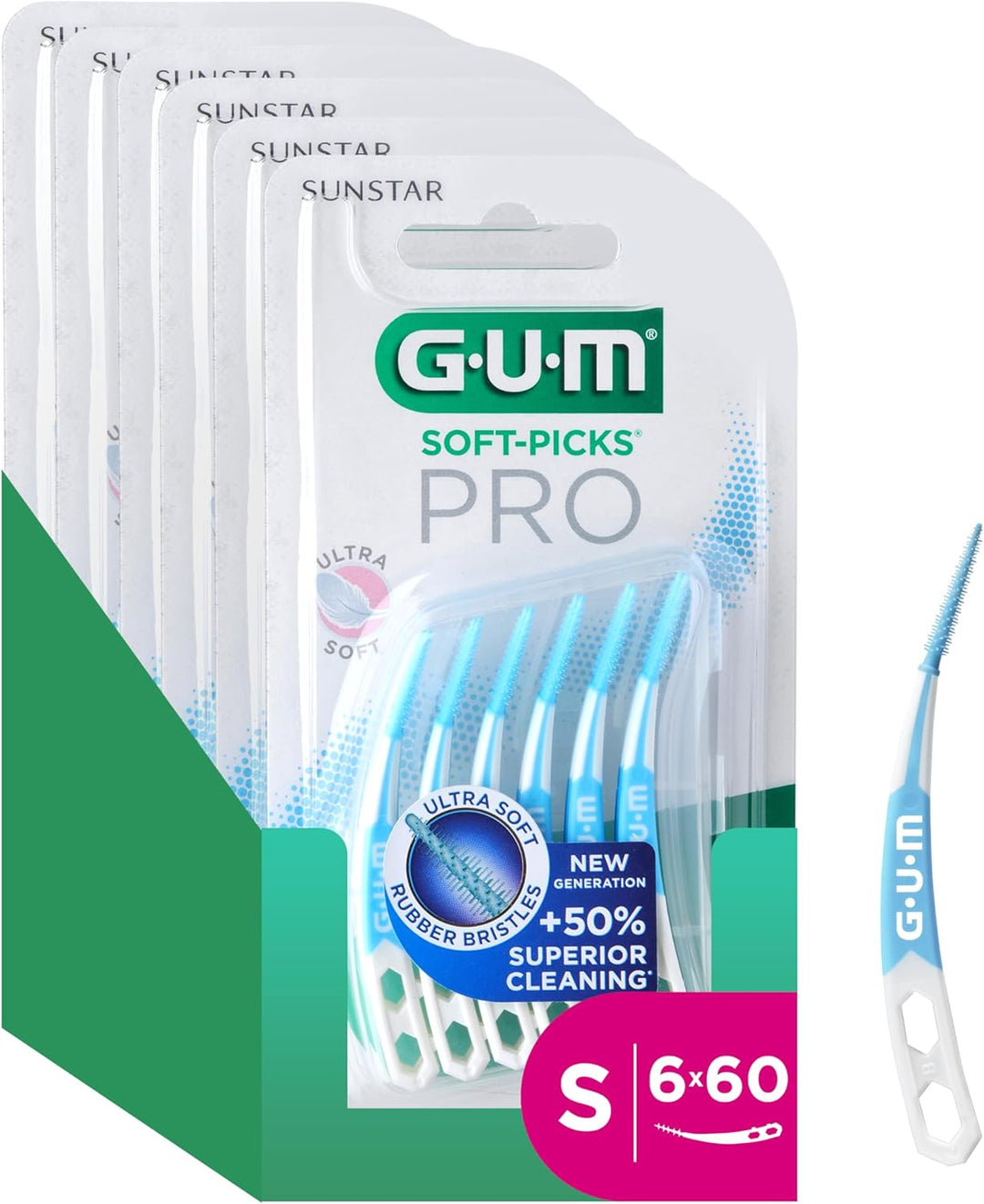 GUM SOFT-PICKS PRO Interdentalreiniger | gebogene Form für leichten Zugang zu schwer zugänglichen St