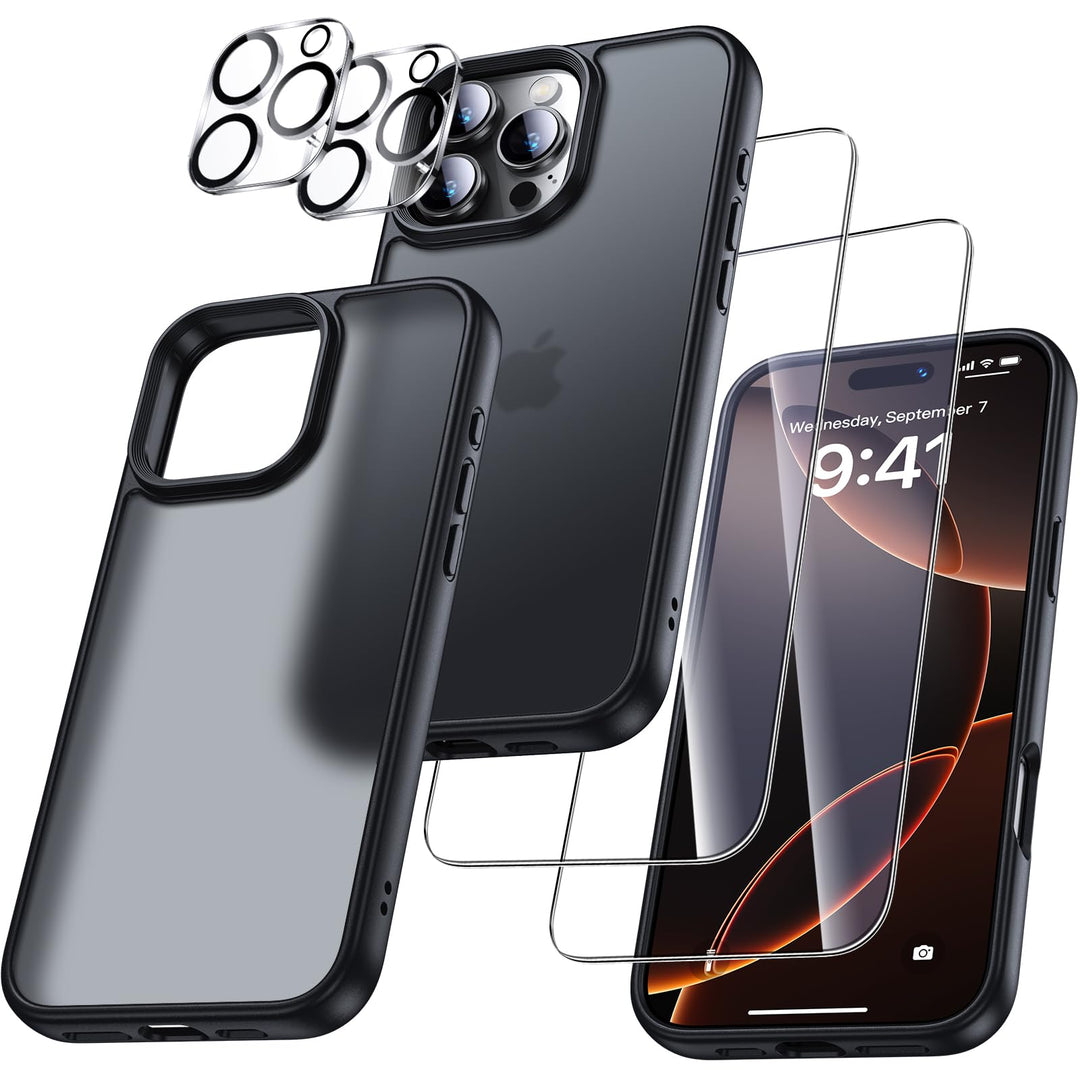 UniqueMe für iPhone 16 Pro Max Hülle - Handyhülle für iPhone 16 Pro Max Case, 5 in 1 Set Rundumschut