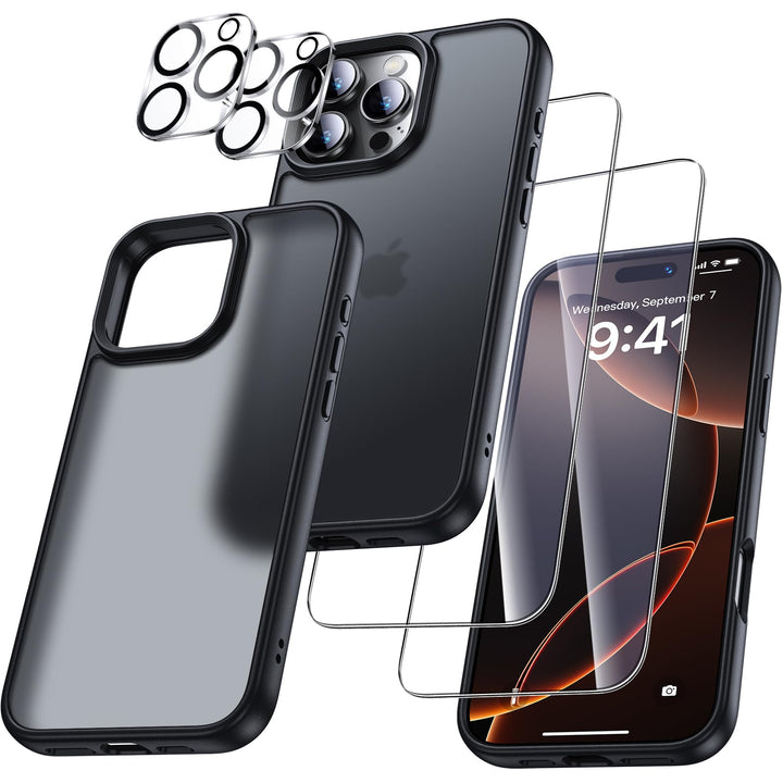 UniqueMe für iPhone 16 Pro Max Hülle - Handyhülle für iPhone 16 Pro Max Case, 5 in 1 Set Rundumschut