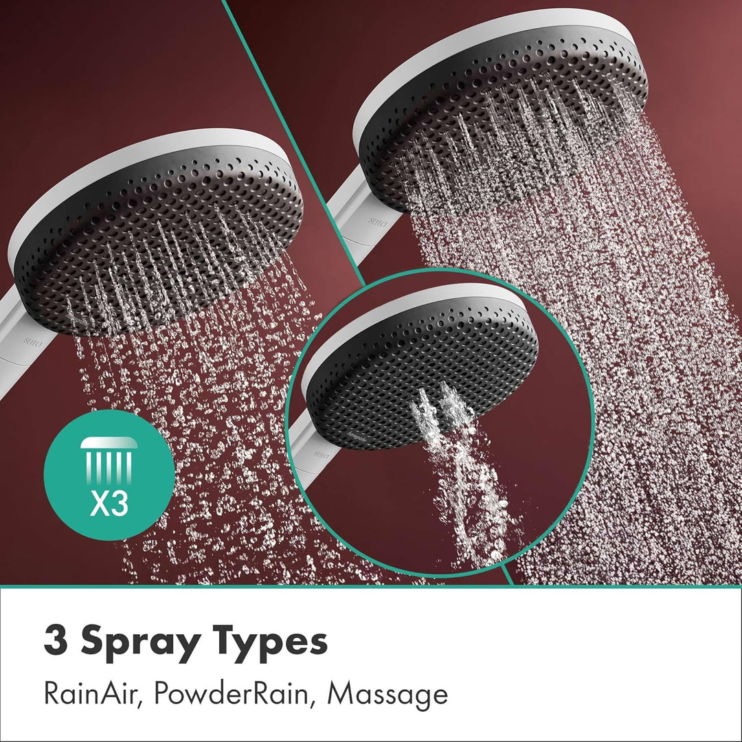 hansgrohe Raindance Alive Select S - Duschset mit Duschkopf wassersparend (EcoSmart, 3 Strahlarten i