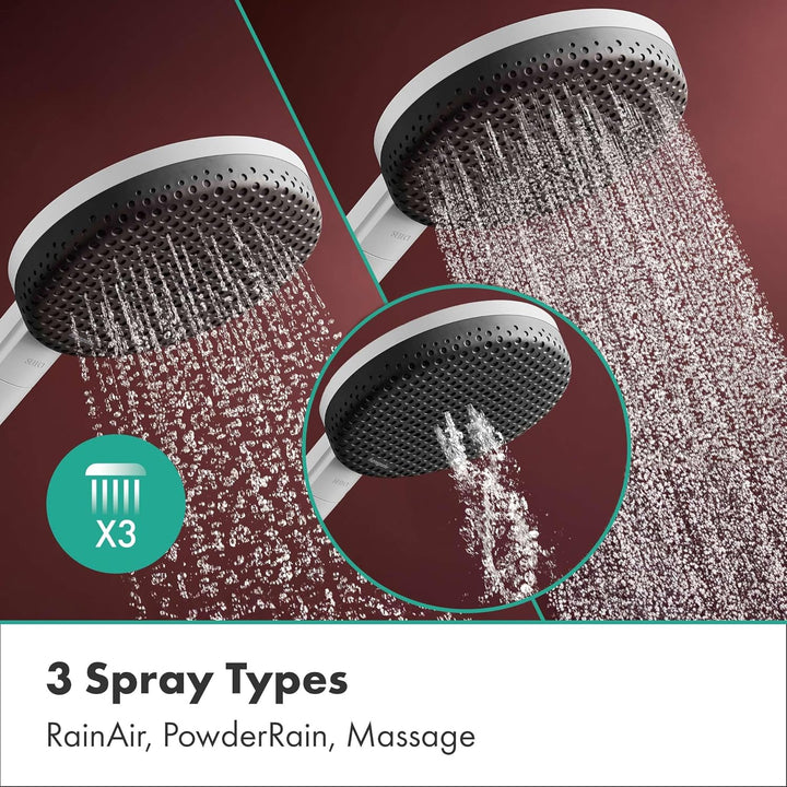 hansgrohe Raindance Alive Select S - Duschset mit Duschkopf wassersparend (EcoSmart, 3 Strahlarten i