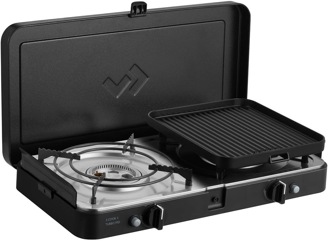 CADAC - 2 Cook 3 Turbo Deluxe - Plastik - Stahl - Aluminium - Gas Barbecue - Camping Grill - Schwarz