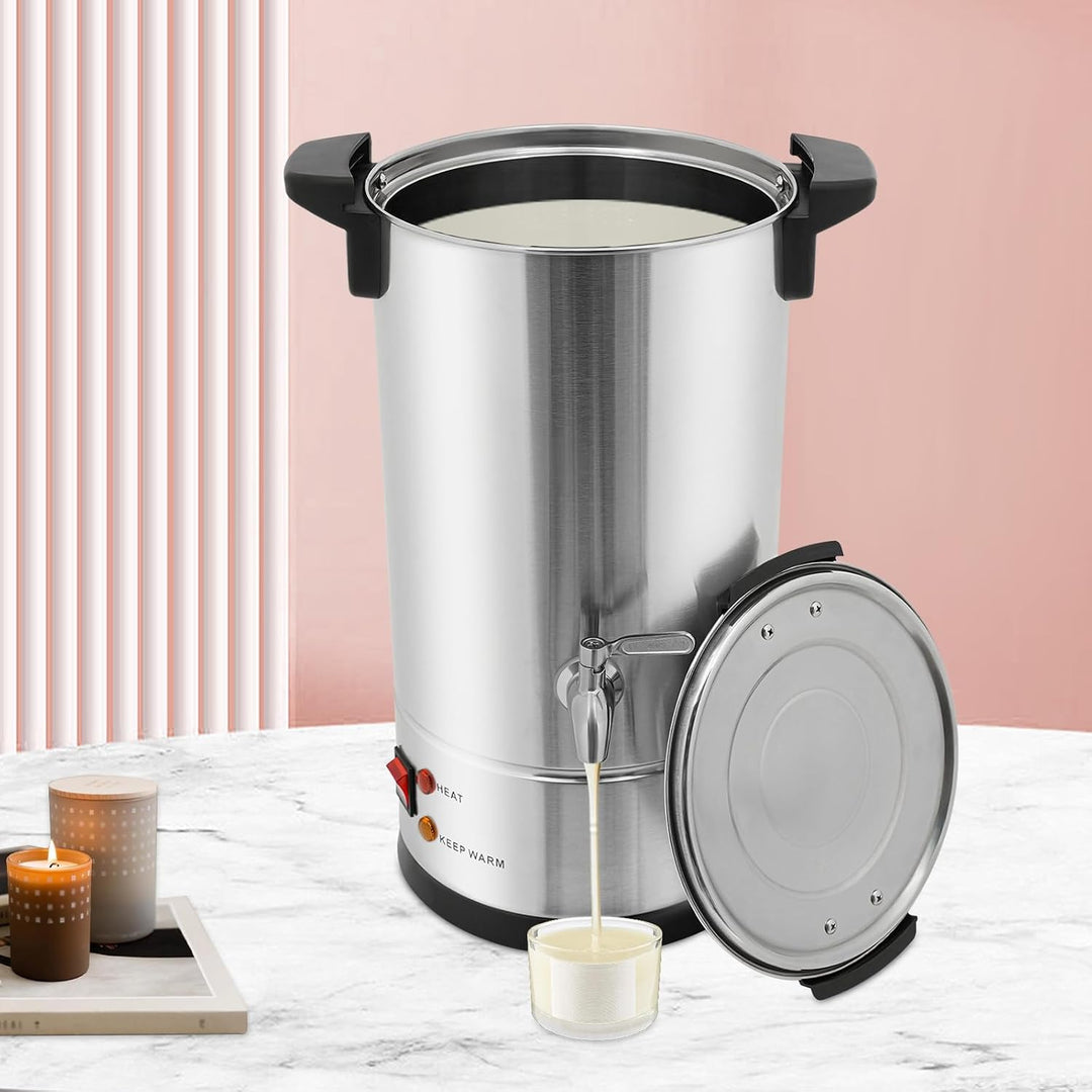 1800W silbernes Wachsschmelzgerät 10L SUS304-Edelstahl 30–110°C für Soja | 1800W Leistung, 10L Volum