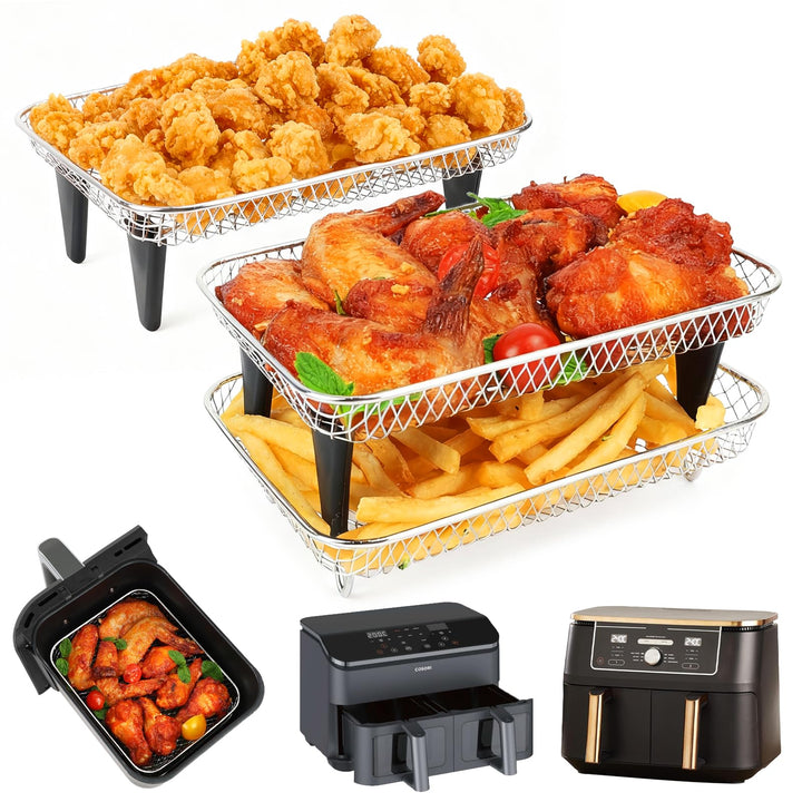 BYKITCHEN Gross Airfryer Zubehör für Ninja Foodi Max Dual Zone [AF400EU] 9,5L & Cosori Heissluftfrit