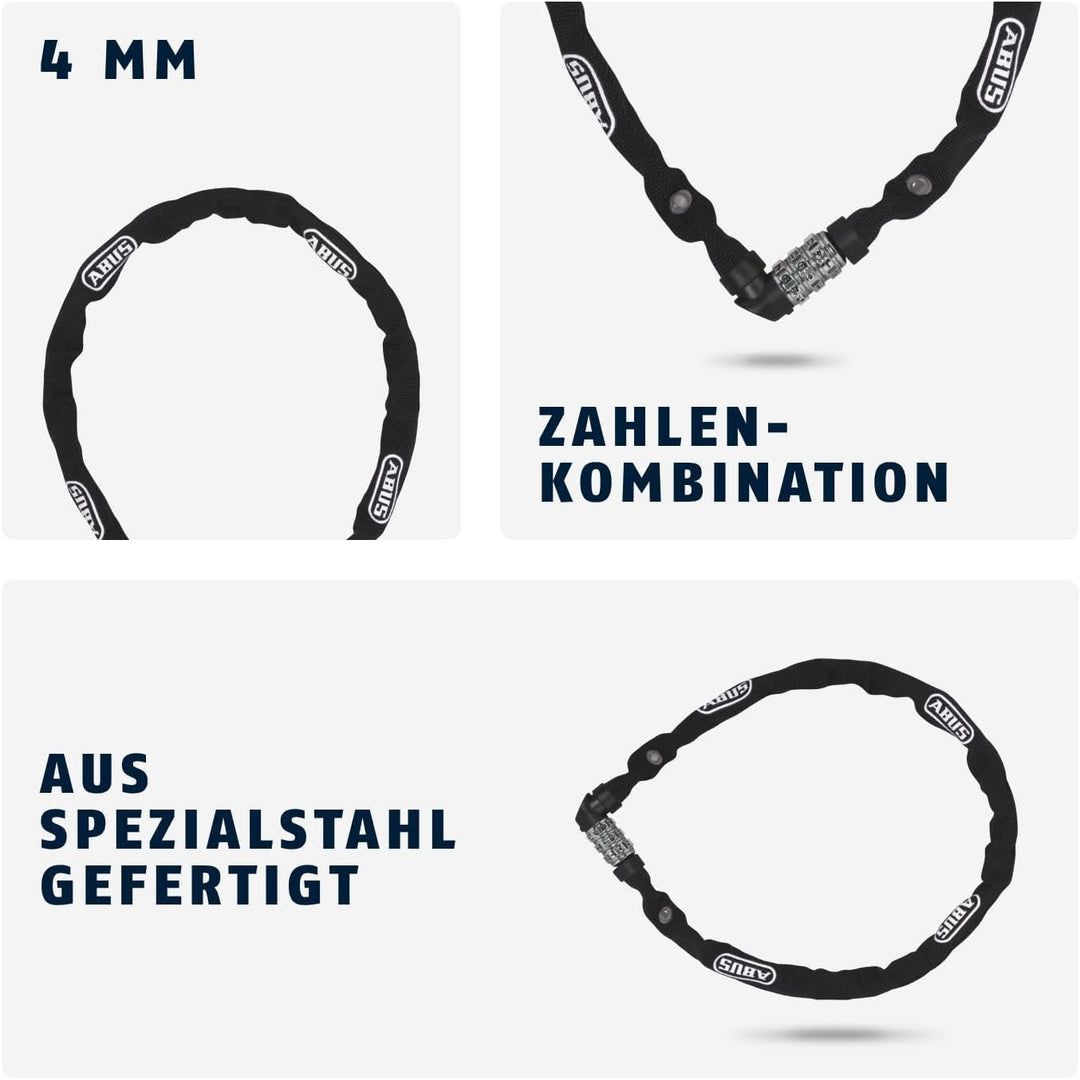 Abus kettingslot code 1200/60 web black 60 cm Grün, 60 cm Grün