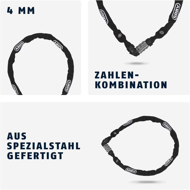 Abus kettingslot code 1200/60 web black 60 cm Grün, 60 cm Grün