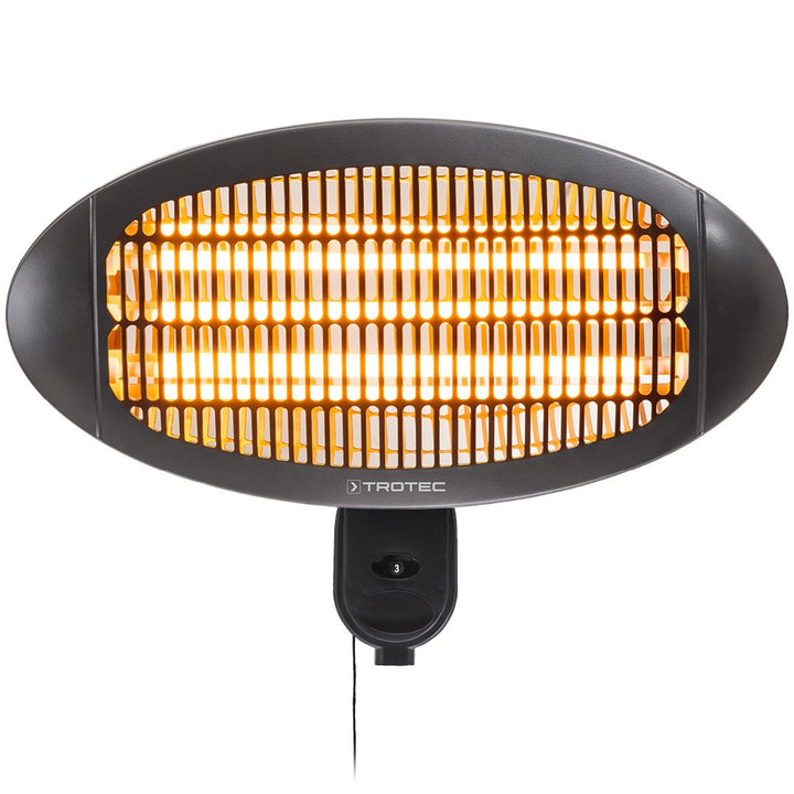TROTEC Terassenheizstrahler Infrarot IR 2000 S – Heizleistung 650 W / 1300 W / 2000 W – Standgerät,