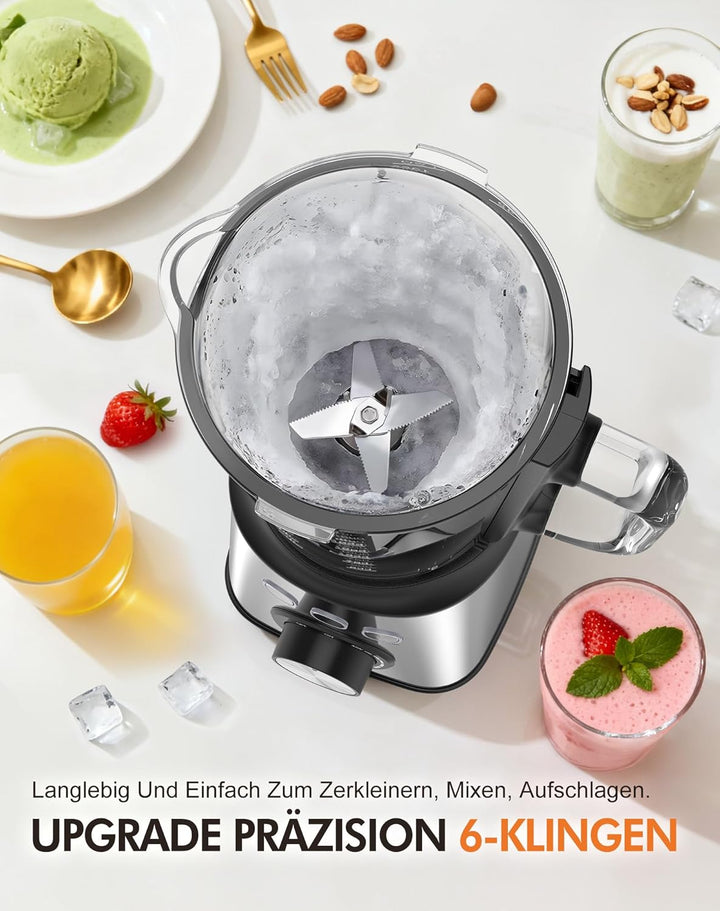 Mixer, Smoothie Maker & Standmixer, Hochgeschwindigkeits Mixer Smoothie Maker 1,5L Glasbehälter&600m