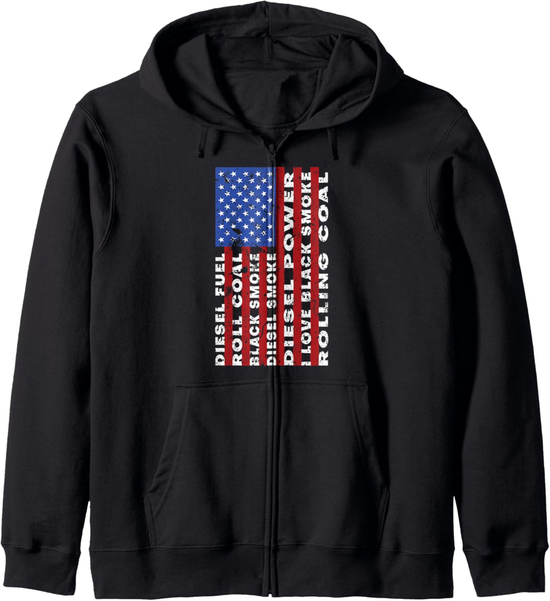 American Flag USA Design Diesel Power Roll Coal Truck Kapuzenjacke